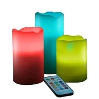 Ledhot Decorative Flameless LED Pillar luma Candle Lamp Romantic Night Color Changing Candle with Remote (Set of 3)