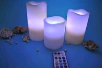 Ledhot Decorative Flameless LED Pillar luma Candle Lamp Romantic Night Color Changing Candle with Remote (Set of 3)