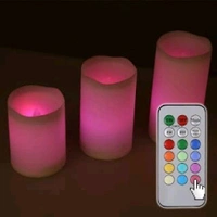Ledhot Decorative Flameless LED Pillar luma Candle Lamp Romantic Night Color Changing Candle with Remote (Set of 3)