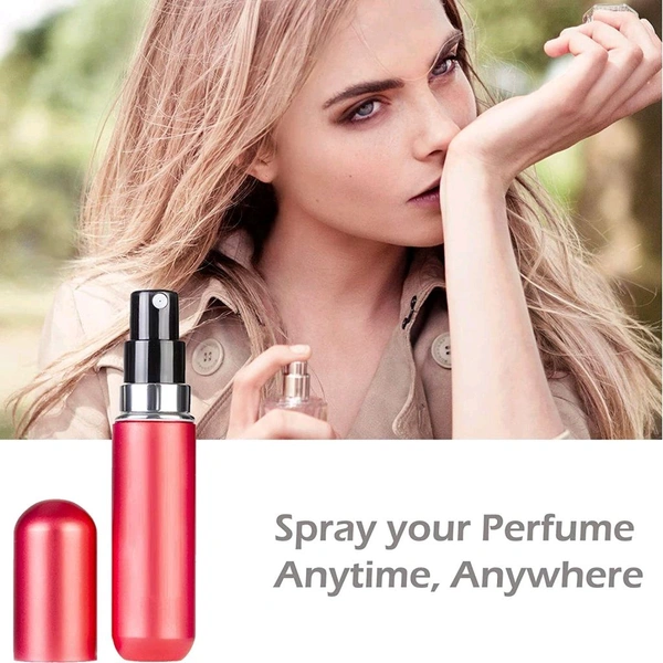 Viva Cosmetic (5 ml X 2) Combo Pack Travel Mini Perfume Refillable Atomizer Container, Portable Perfume Spray Bottle, Travel Perfume Scent Pump Case Fragrance Empty Spray Bottle for Traveling and Outgoing - Magenta / Fuchsia, Package Dimension : 8*2*2 cm