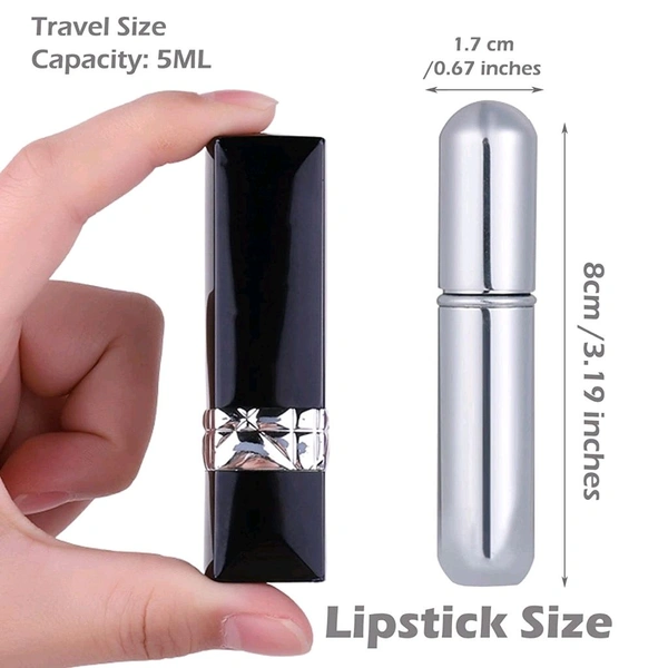 Viva Cosmetic (5 ml X 2) Combo Pack Travel Mini Perfume Refillable Atomizer Container, Portable Perfume Spray Bottle, Travel Perfume Scent Pump Case Fragrance Empty Spray Bottle for Traveling and Outgoing - Magenta / Fuchsia, Package Dimension : 8*2*2 cm