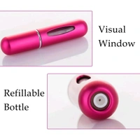 Viva Cosmetic (5 ml X 2) Combo Pack Travel Mini Perfume Refillable Atomizer Container, Portable Perfume Spray Bottle, Travel Perfume Scent Pump Case Fragrance Empty Spray Bottle for Traveling and Outgoing - Magenta / Fuchsia, Package Dimension : 8*2*2 cm