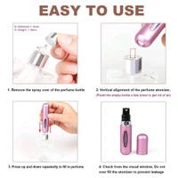 Viva Cosmetic (5 ml X 2) Combo Pack Travel Mini Perfume Refillable Atomizer Container, Portable Perfume Spray Bottle, Travel Perfume Scent Pump Case Fragrance Empty Spray Bottle for Traveling and Outgoing - Magenta / Fuchsia, Package Dimension : 8*2*2 cm