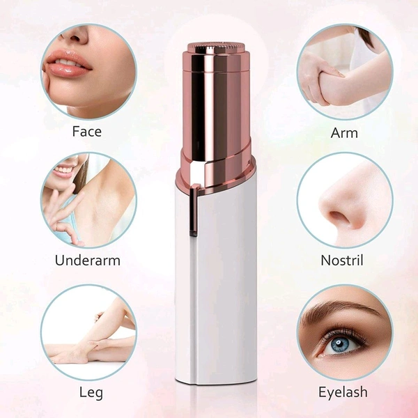 V-Care Finishing Touch Painless Electric Eyebrow Trimmer Facial Hair Remover for Women (White) - White, Item:- L x W x H : 15x10x5 cm