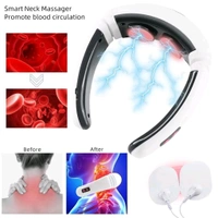 0.7 Electric Pulse Neck Massager with 6 Modes 16 Levels for Cervical Pain Relief Vertebra Impulse Treatment Device for Acupoint Magnetic Therapy with 2 Electrode Pads (neck massager)