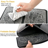 Unitech Foot Massager Electric Foot Massage Pad Feet Muscle Simulated Massage Therapy for Foot | Rechargeable Portable Automatic Folding with 8 Mode/19 Intensity - Black, 32*14*4 cm
