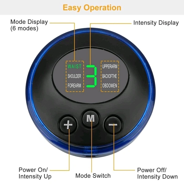 Unitech Foot Massager Electric Foot Massage Pad Feet Muscle Simulated Massage Therapy for Foot | Rechargeable Portable Automatic Folding with 8 Mode/19 Intensity - Black, 32*14*4 cm