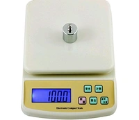 V-Tech Multipurpose Portable Electronic Digital 10 Kg Kitchen Weight Scale Machine with Tare Function Measure for Measuring Fruits, Spice, Food and Vegetable (White Color) - White, 24x16x4.5 cm
