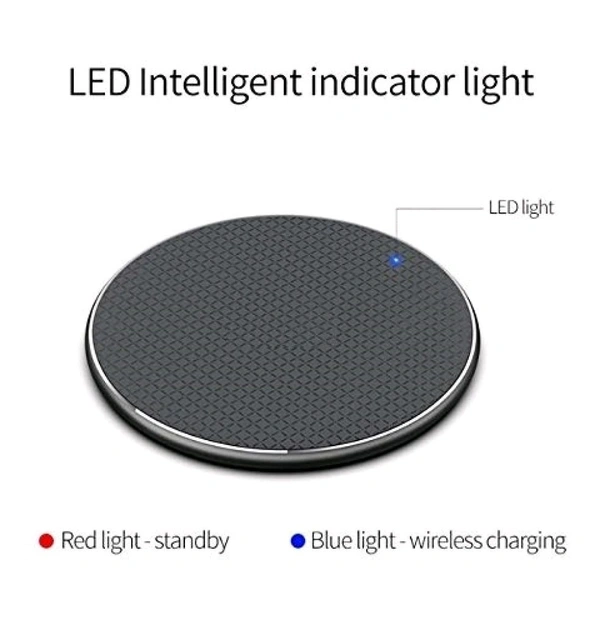 Smart Tech Wireless Charger Fast Qi Certified 10W Charging Pad - Compatible with Smartphone & Other Qi Devices (Charging Cable Included) (Black) - Black, Free