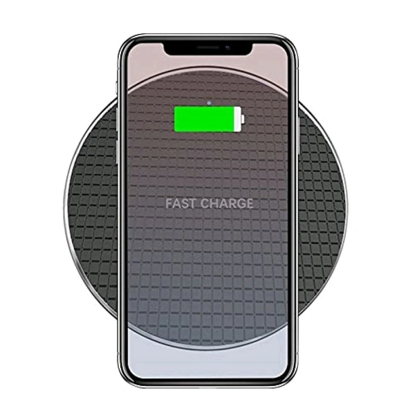 Smart Tech Wireless Charger Fast Qi Certified 10W Charging Pad - Compatible with Smartphone & Other Qi Devices (Charging Cable Included) (Black) - Black, Free