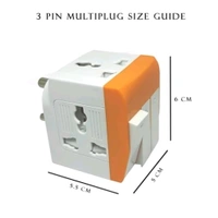 Smart Tech 3 Pin Multi Plug Socket-Universal Travel Adapter with Individual Switch Safety Shutter LED Indicator-3 Way Plug Extension for Home Office Travel-5A-250V Universal Travel Adapter Multi-Plug with Individual Switch and LED Indicator 3 pin for Home and Official use. - White, Free