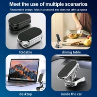 Smart Tech Magnetic Mobile Holder for Car 360 Degree Rotation Dashboard Stand, Universal Magnetic Cell Phone Stand for Cars Alloy Folding Compatible with Smart phones, Perfect for GPS and Compatible with a Wide Range of Phones. - Silver