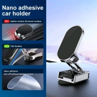 Smart Tech Magnetic Mobile Holder for Car 360 Degree Rotation Dashboard Stand, Universal Magnetic Cell Phone Stand for Cars Alloy Folding Compatible with Smart phones, Perfect for GPS and Compatible with a Wide Range of Phones. - Silver