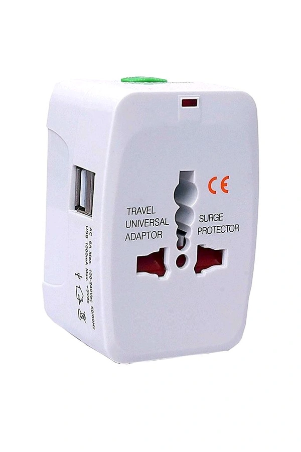 Smart Tech Universal Travel Adapter Worldwide Travel Adapter with Built-in Dual USB Charger Ports (Universal Travel Adapter) (2 USB Travel Adapter)