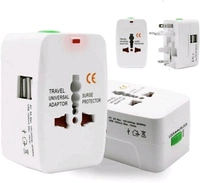 Smart Tech Universal Travel Adapter Worldwide Travel Adapter with Built-in Dual USB Charger Ports (Universal Travel Adapter) (2 USB Travel Adapter)