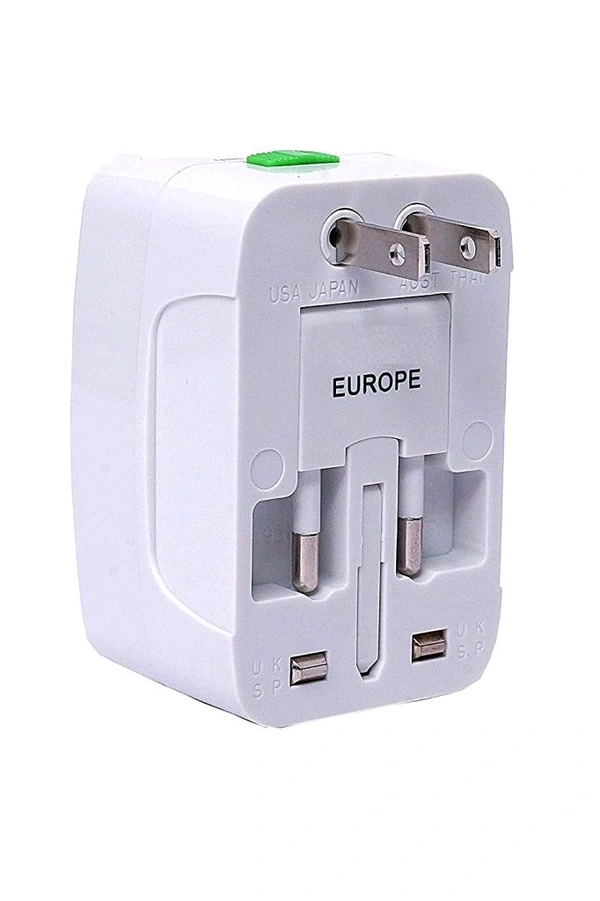 Smart Tech Universal Travel Adapter Worldwide Travel Adapter with Built-in Dual USB Charger Ports (Universal Travel Adapter) (2 USB Travel Adapter)