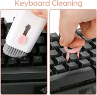 Smart Tech 7 in 1 Electronic Cleaner kit, Cleaning Kit for Monitor Keyboard Airpods MacBook iPad iPhone iPod, Screen Dust Brush Including Soft Sweep, Swipe, Airpod Cleaner Pen, Key Puller and Spray Bottle - Pink Lace, Free