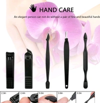 Unicorn Manicure Set Nail Clippers, 12 in 1 Stainless Steel Nail Scissors Grooming Kit with Peeling Knife, Nail Cleaning Knife, Acne needle, Blackhead Tool Leather Travel Case - Black, Free