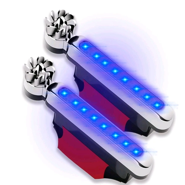 Smart Tech 2pcs Universal Car Wind Power Daytime Running Light, 8 LED Light External Fog Lights are Used for Car Driving Assist Light Accessories, Auto LED Daytime Running Lights for General Purpose Vehicle (Colour: Blue, Red). - Blue, Free