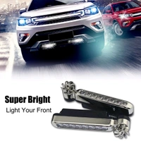 Smart Tech 2pcs Universal Car Wind Power Daytime Running Light, 8 LED Light External Fog Lights are Used for Car Driving Assist Light Accessories, Auto LED Daytime Running Lights for General Purpose Vehicle (Colour: Blue, Red). - Blue, Free