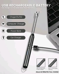 Smart Tech USB Rechargeable Electric Gas Lighter for Kitchen Gas Stove - Silver