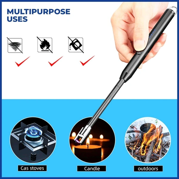 Smart Tech USB Rechargeable Electric Gas Lighter for Kitchen Gas Stove - Silver