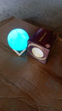 AVM Blue Moon LED Night Lamp – Bedroom Decor with Plastic Stand (15x12 cm)