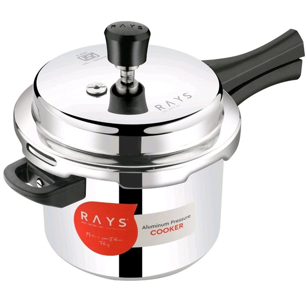 RAYS Aluminium Rays Aura Pressure Cooker 5.5L: Healthy Cooking with Induction Base & Easy Lid