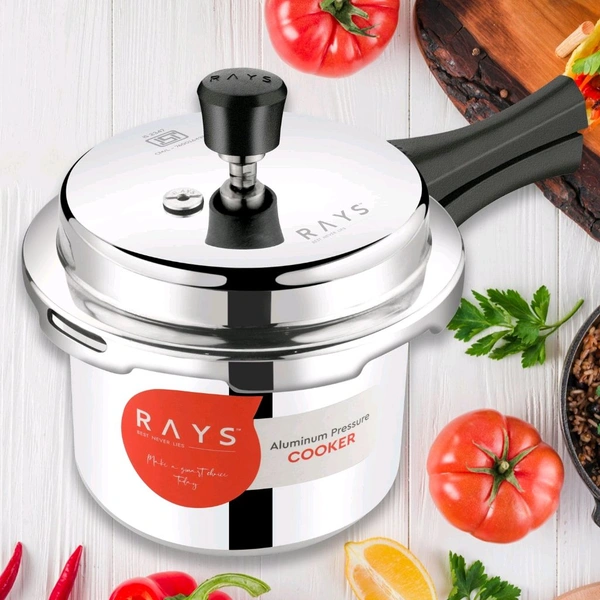 RAYS Aluminium Rays Aura 1.5L Pressure Cooker: Efficient Healthy Cooking with Induction Base