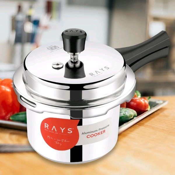 RAYS Aluminium Rays Aura 1.5L Pressure Cooker: Efficient Healthy Cooking with Induction Base
