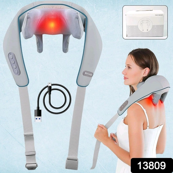 V-Tech Rechargeable Neck & Shoulder Massager with Heat – Deep Tissue Shiatsu Massage Machine for Ultimate Relaxation