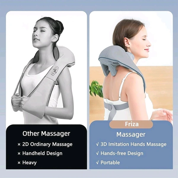 V-Tech Rechargeable Neck & Shoulder Massager with Heat – Deep Tissue Shiatsu Massage Machine for Ultimate Relaxation
