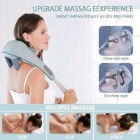 V-Tech Rechargeable Neck & Shoulder Massager with Heat – Deep Tissue Shiatsu Massage Machine for Ultimate Relaxation