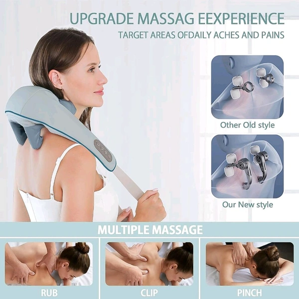 V-Tech Rechargeable Neck & Shoulder Massager with Heat – Deep Tissue Shiatsu Massage Machine for Ultimate Relaxation