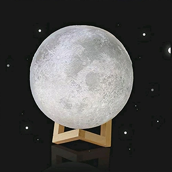 Moon Night Lamp with Stand – Perfect Bedroom Decor (15x13 cm)