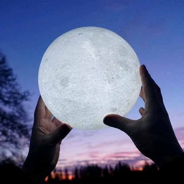 AVM Moon Night Lamp with Stand – Perfect Bedroom Decor (15x13 cm)