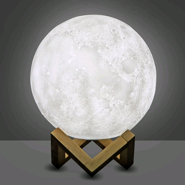 AVM Moon Night Lamp with Stand – Perfect Bedroom Decor (15x13 cm)