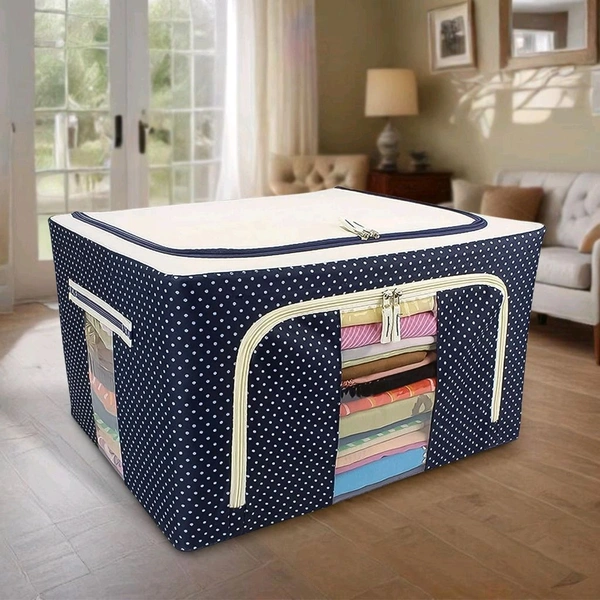 Home Lite Large 66L Foldable Steel Frame Storage Box for Bedding, Toys & Clothes