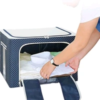 Home Lite Large 66L Foldable Steel Frame Storage Box for Bedding, Toys & Clothes