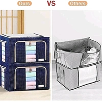 Home Lite Large 66L Foldable Steel Frame Storage Box for Bedding, Toys & Clothes
