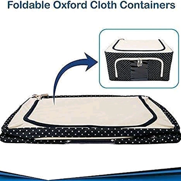 Home Lite Large 66L Foldable Steel Frame Storage Box for Bedding, Toys & Clothes