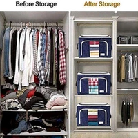 Home Lite Large 66L Foldable Steel Frame Storage Box for Bedding, Toys & Clothes