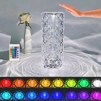 AVM Crystal Touch Night Light: 16-Color Rose Diamond Table Lamp with Remote Control