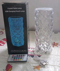 AVM Crystal Touch Night Light: 16-Color Rose Diamond Table Lamp with Remote Control