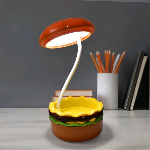AVM Burger Delight LED Night Lamp – Rechargeable Kids Desk Lamp & Decorative Table Light