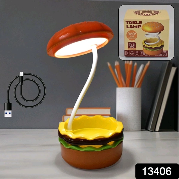 AVM Burger Delight LED Night Lamp – Rechargeable Kids Desk Lamp & Decorative Table Light