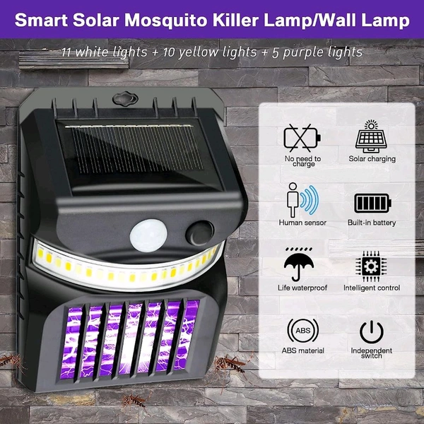 AVM 2-in-1 Solar Mosquito Zapper & Motion Sensor Light - Outdoor Bug Zapper for Backyard, Garden & Doorways
