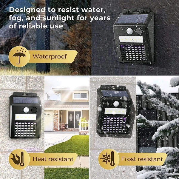 AVM 2-in-1 Solar Mosquito Zapper & Motion Sensor Light - Outdoor Bug Zapper for Backyard, Garden & Doorways