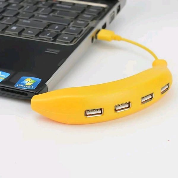 V-Core Banana-Shaped 4-Port USB Hub – Fun & Functional USB 2.0 Splitter for PC & Laptop