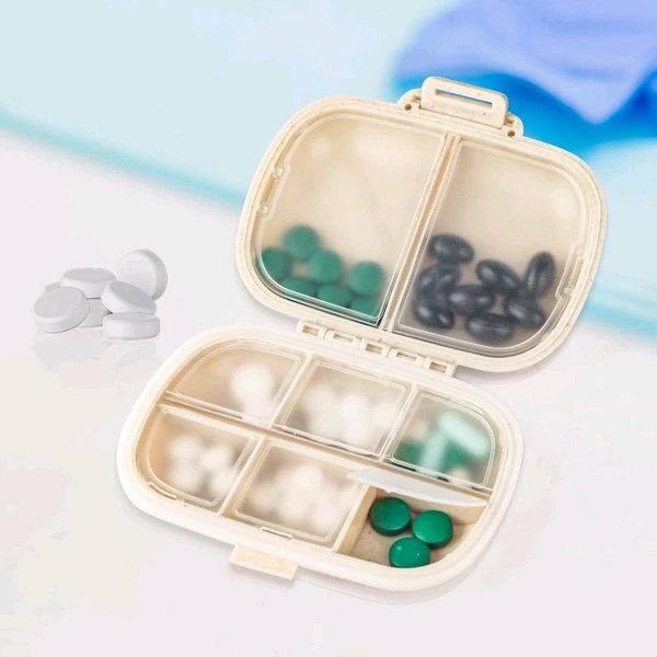 AVM 8 Compartment Heavy-Duty Medicine Organizer Box | Lightweight & Moisture-Proof Design for Home & Office